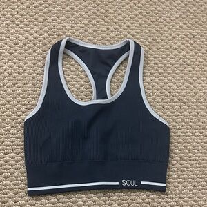 SoulCycle Black and Gray Sports Bra Size M